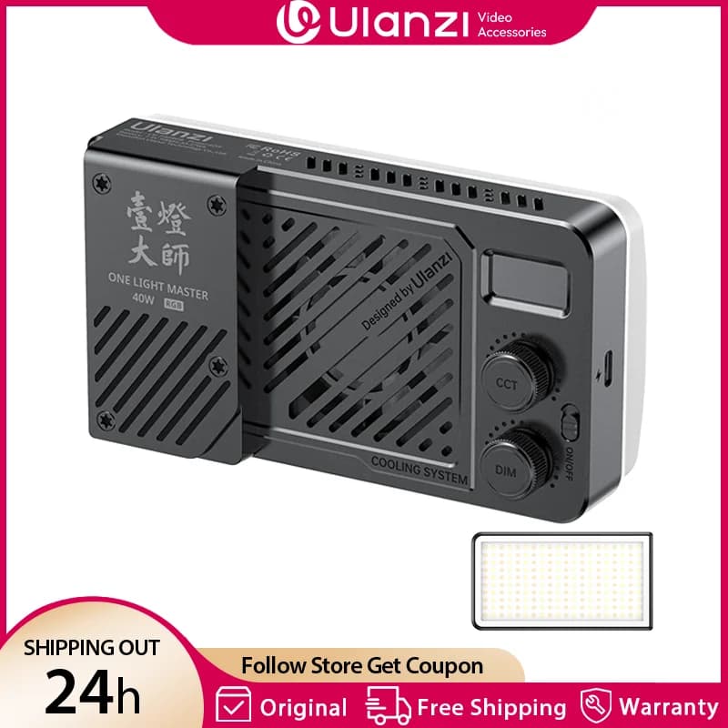 Ulanzi P40 Bi P40 RGB 40W Luce video portatile con ventola di raffreddamento 14000Lux 2700-6500K 5000mAh Luce completa per fotografia Vlog dal vivo
