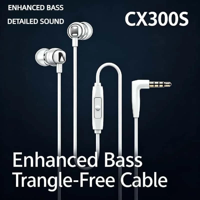 Auricolari Cablati CX300S per Gaming e Musica, Suono Puro, Isolamento Acustico Intelligente, Versione Premium 2026