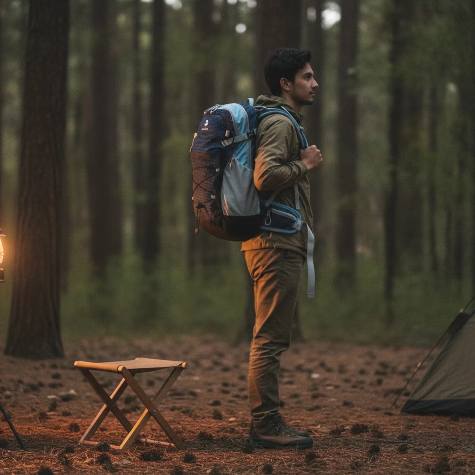 Hiking Backpack Lightweight Outdoor Backpack with Waist Belt Hiking Pack with Compression Straps Adjustable Bag Compact