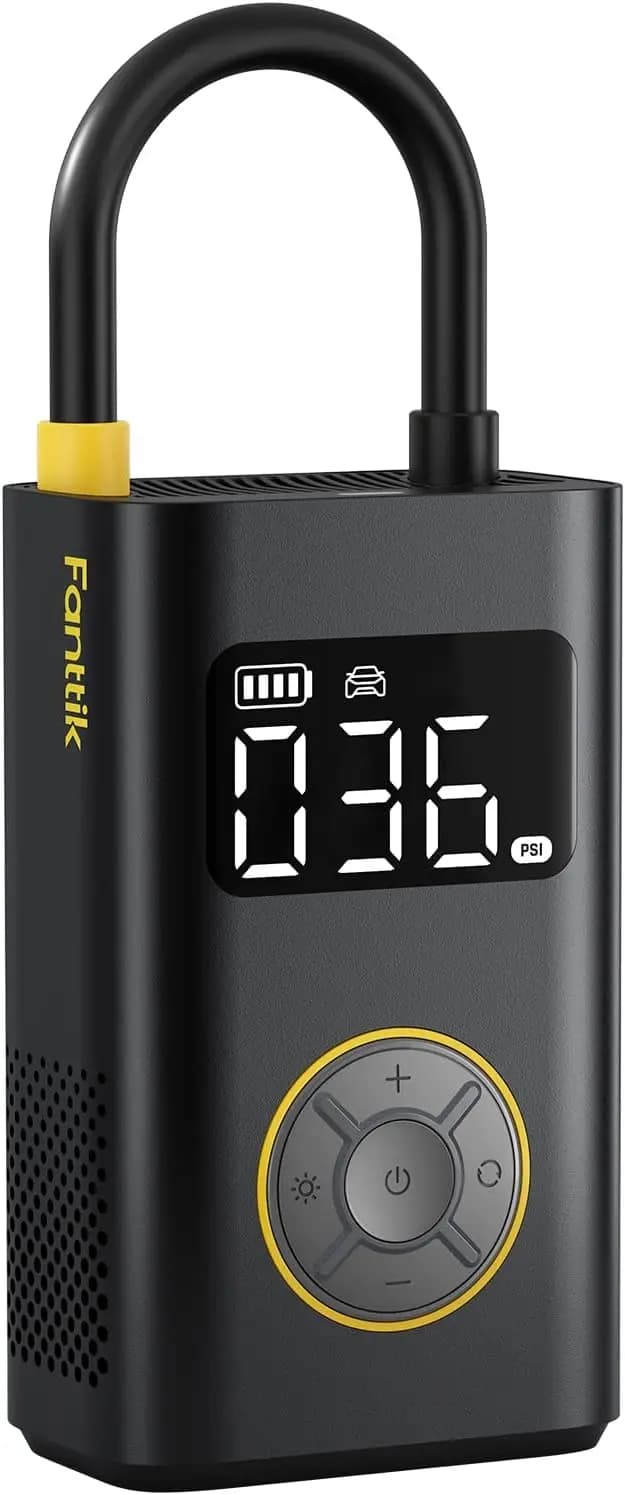 Compressore d'Aria Portatile per Auto Compatte, Pompa Elettrica Veloce per Bici in 1 Minuto con Manometro Digitale, Compressore d'Aria 150PSI