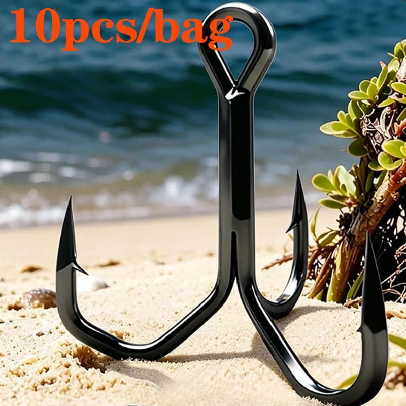 10pcs/bag Authentic 5 Times Stronger Mitsubishi Knife Three Hooks Broken Scales Iron Fish Hook Anchor Fish Luya Special Hook.