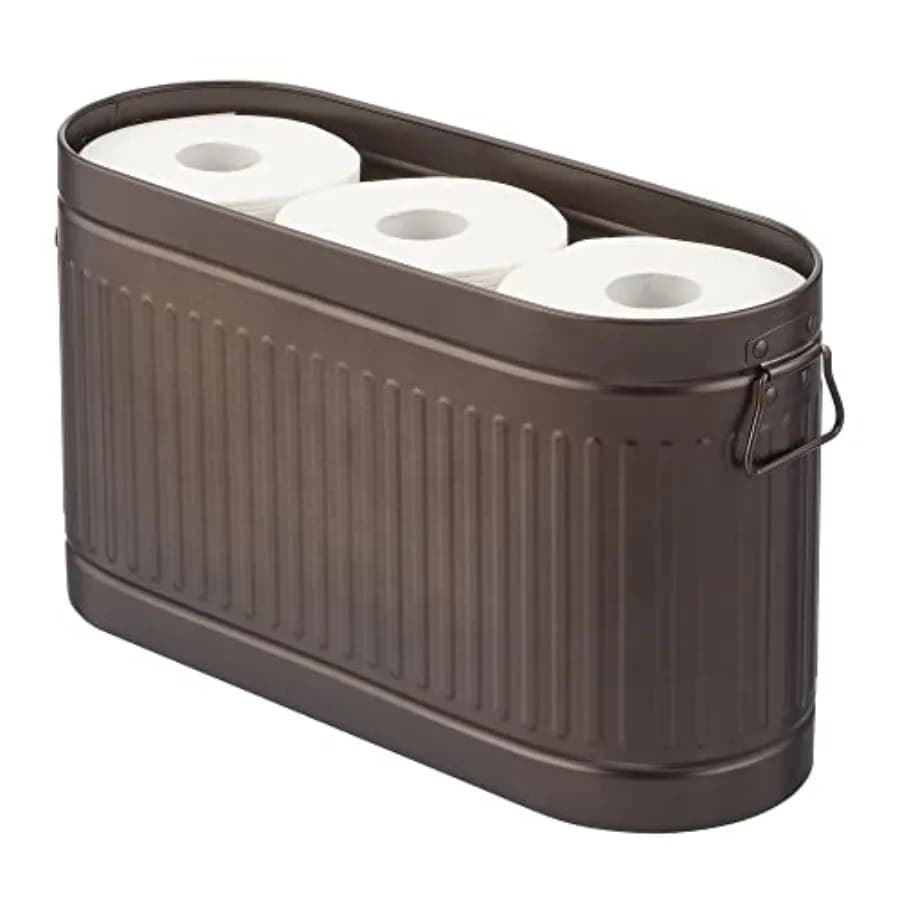 Portarotoli di Carta Igienica in Acciaio, Grande, Autoportante, Contenitore per 6 Rotoli, Adatto per il Bagno e Sotto il Lavandino