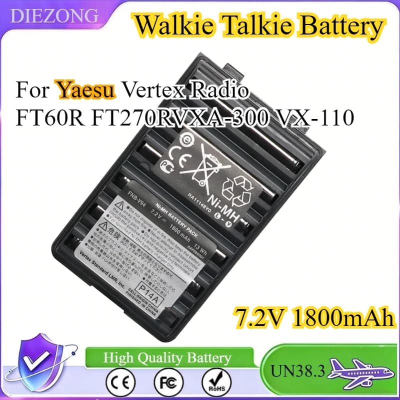 Batteria per Walkie Talkie 7.2V 1800mAh FNB-V94 FNB-V57 FNB-64 FNB-83 per Radio Yaesu Vertex FT60R FT270R VXA-300 VX-110 VX-150