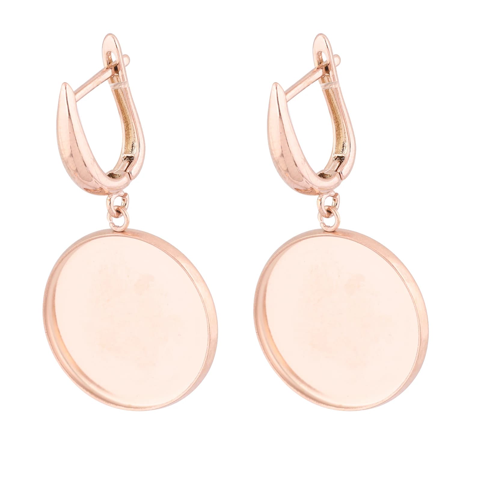 6 pezzi in acciaio inossidabile oro rosa misura 20mm cabochon orecchino impostazione base spazi vuoti fai da te orecchini a leva gancio chiusura risultati