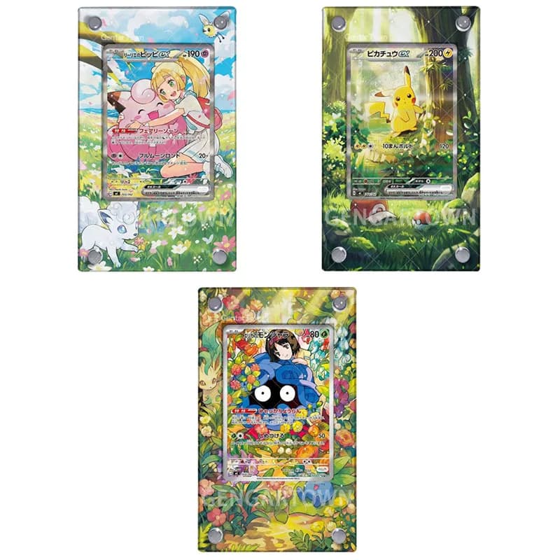 Pocket Monster Lillie Card Exhibitor Anime Classic Game PTCG Clefairy Erika Card Collection Acrylic Photo Frame DIY Toy Gift