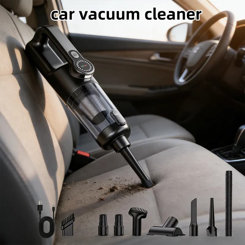 Aspirapolvere per Auto Senza Fili 17000Pa, Ricarica USB, Batteria 6000mAh, Dispositivo di Pulizia Portatile, Mini Aspirapolvere per Liquidi e Solidi, Uso Domestico