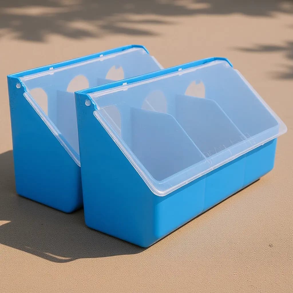 2Pcs -Hole Pigeon Feeder and Water Dispenser Lid Food Trough Health Sand Container for Poultry Game Bird