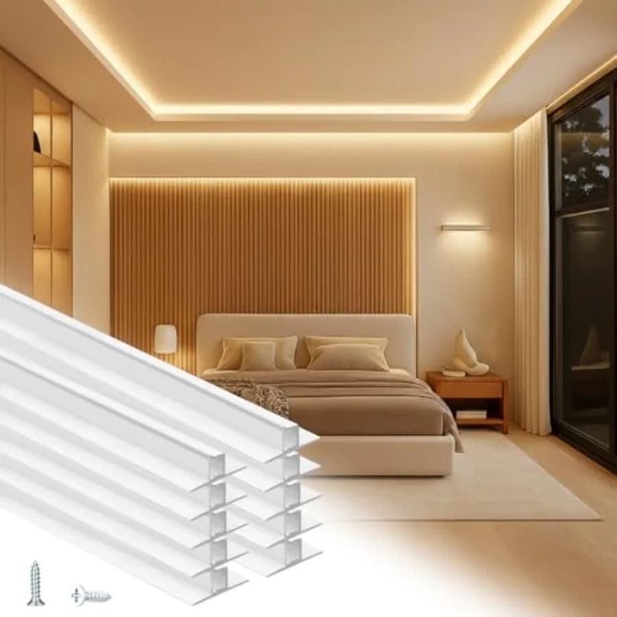 Confezione da 10 Profili LED a T in Alluminio da Incasso, 1 m, Bianchi, per Strisce LED con Diffusore Opaco