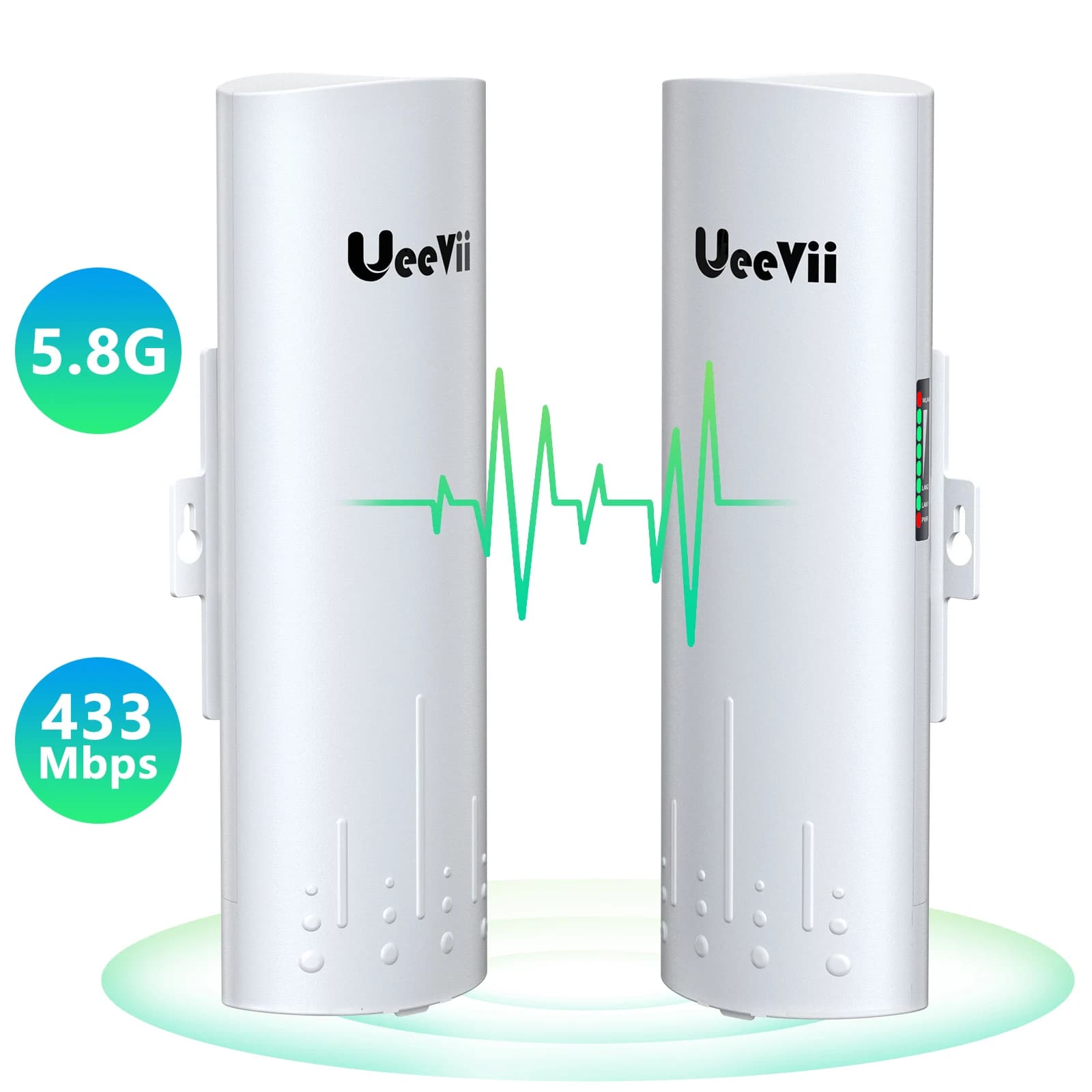 UeeVii CPE820 Wireless Bridge 5.8G/1Gbps Punto a Punto WiFi Kit CPE impermeabile esterno con antenna Gigabit ad alto guadagno 16dBi