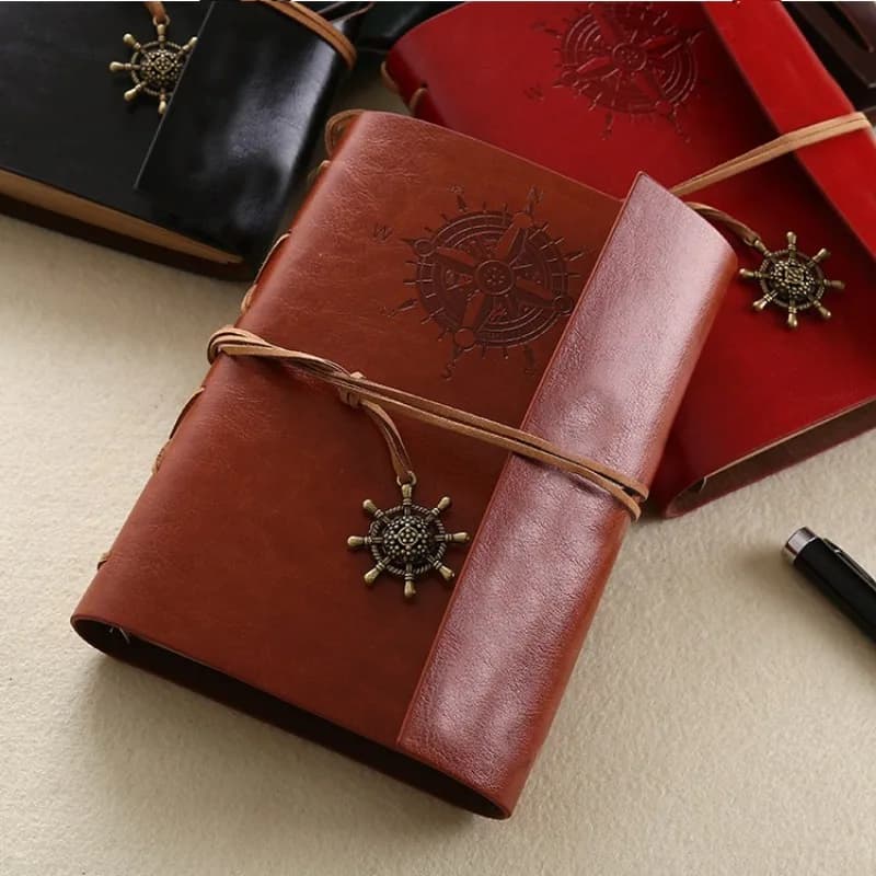 A7 Retro Spiral Notebook Diary Notepad Vintage Pirate Anchors PU Leather Note Book Replaceable Stationery Gift Traveler Journal