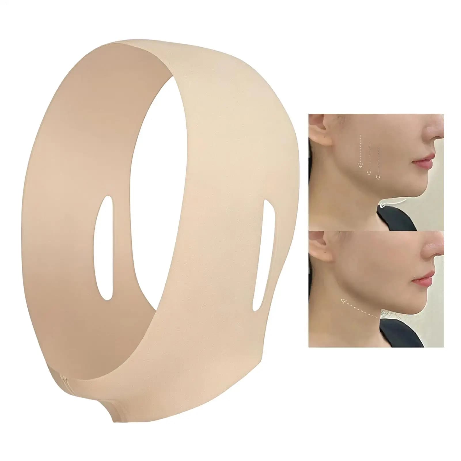 Collagen Shaping Mask With Chin Strap Adjustable Face Slimming Strap Neck Tightening Wrap For Jawline Sculpting