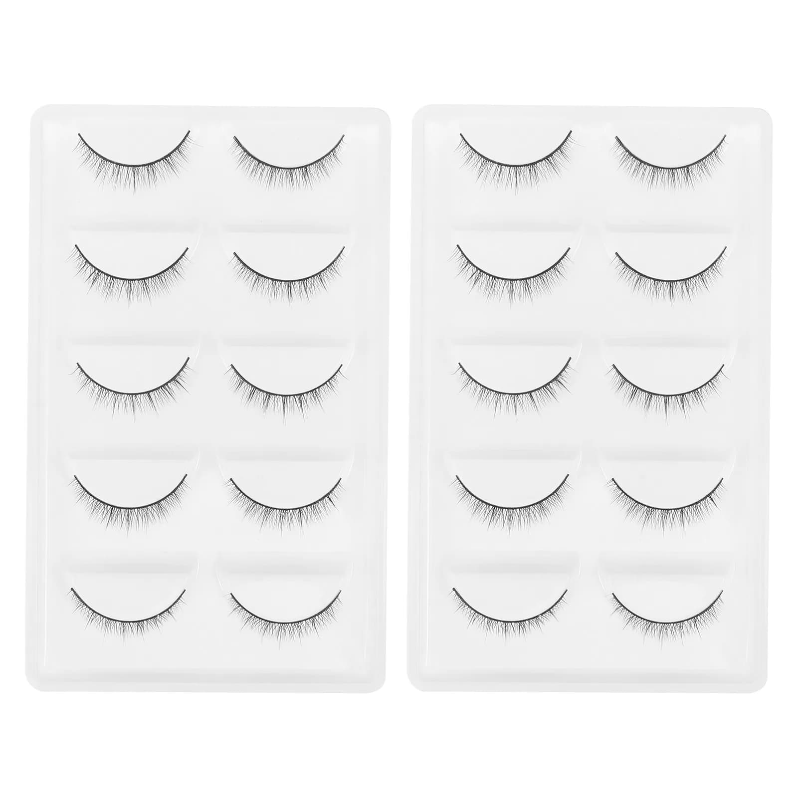 10 Paia di Ciglia Finte Impermeabili per Trucco, Ciglia Artificial per Donne, Ciglia in Fibra Densa e Vivaci, Accessori per la Trucco Occhi