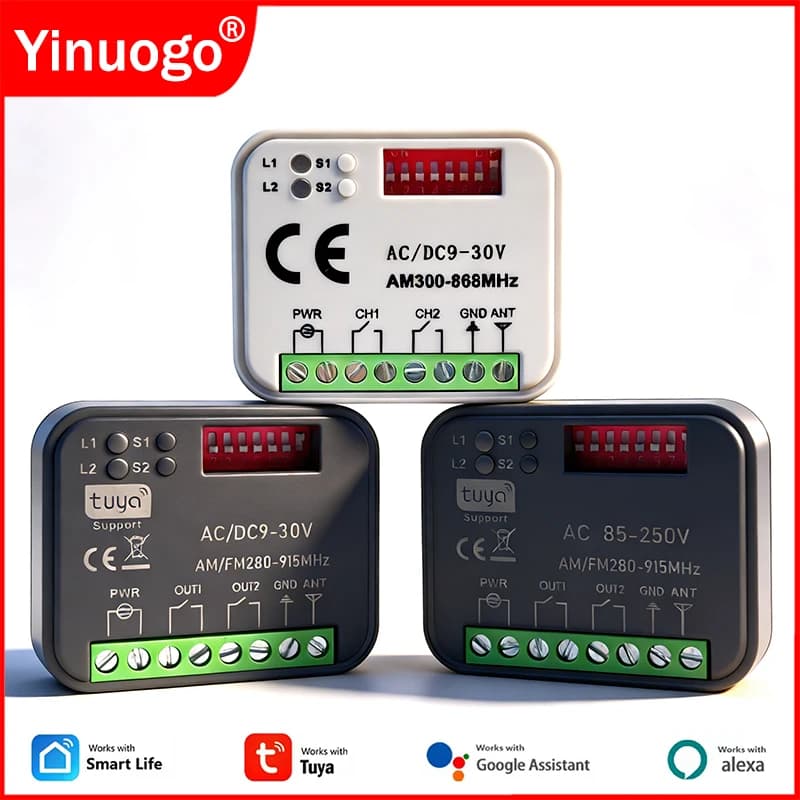 Universale 300-868MHz 433 868 MHz Tuya WIFI Porta Del Garage Ricevitore di Controllo Remoto AC DC 9-30 V 85-250 V Smart Switch Modulo apri