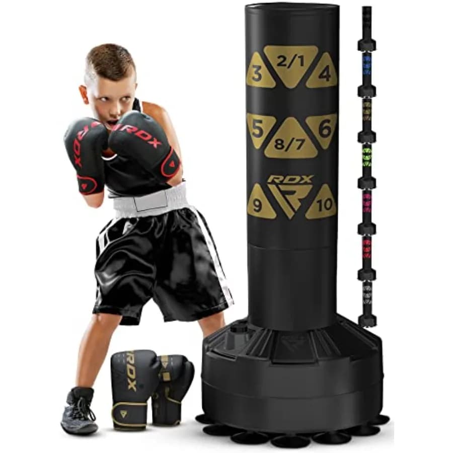 120 cm self-supporting boxing bag with suction cup for Domestic Training and Target Training, Black