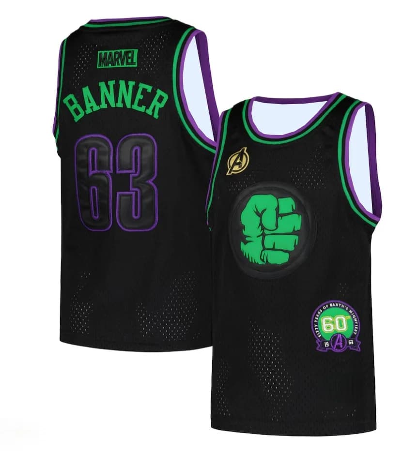 2025 Vendita calda Estate Marvel Hulk Gilet da basket per adulti traspirante per bambini Gilet sportivo confortevole ad asciugatura rapida