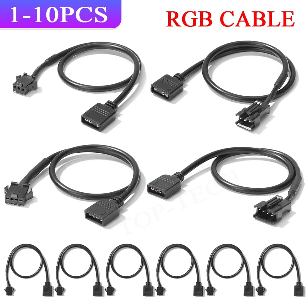 30cm 5V 3 Pin / 12V 4 Pin scheda madre adattatore RGB cavo di conversione cavo convertitore per PC Computer LED striscia luminosa linea filo SM