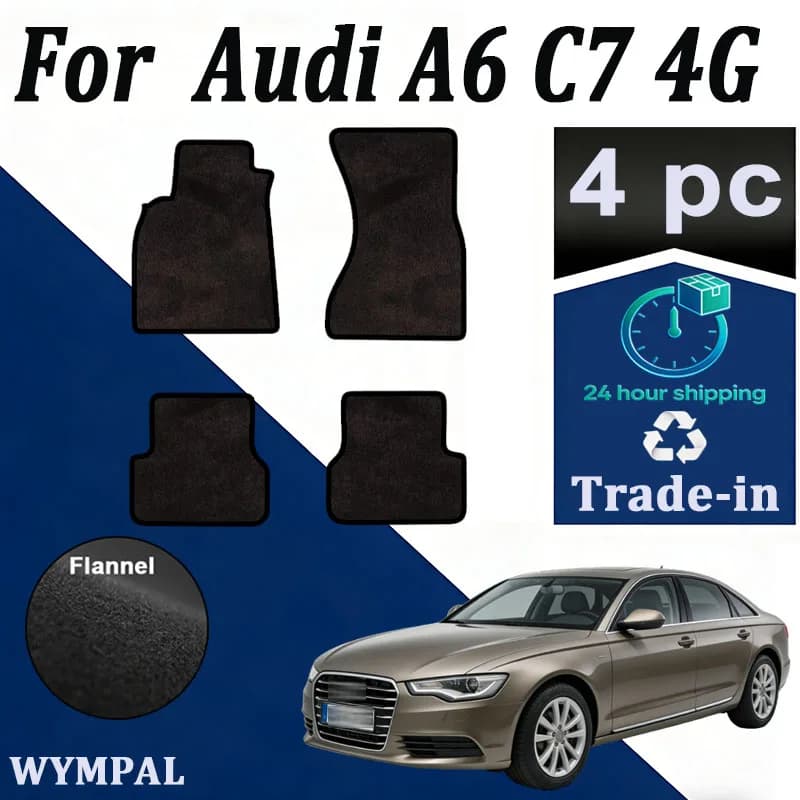 Set di tappetini in velluto ECOAUTO per Audi A6 C7 4G 2012~2018 2013 2014, tappetini per auto, tappeti, copri tappetini.