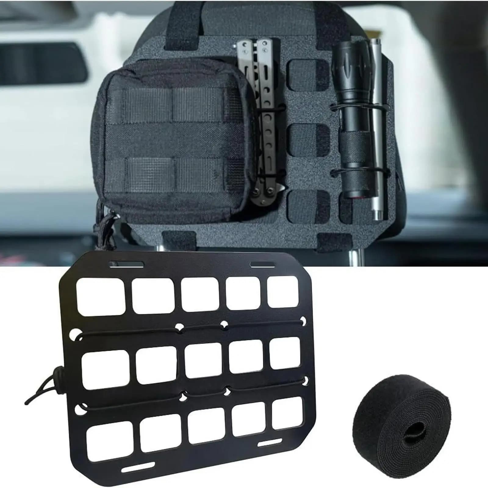Pannello Molle per poggiatesta per auto Pannello portatile pratico professionale versatile per inserti Organizzatore per poggiatesta di stoccaggio modulare per auto