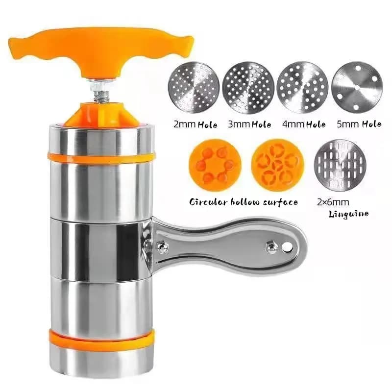 Macchina per noodle portatile Pressa manuale in acciaio inossidabile Macchina per noodle e pasta per utensili da cucina con taglierina a coltello a 7 lame