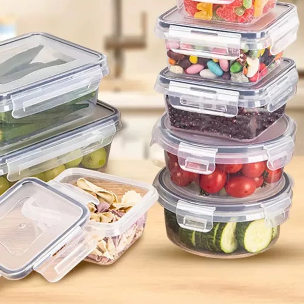 12 Piece Transparent PP Food Storage Container Set With Professional Seal For Kitchen Meal Prep And Refrigerator Organization