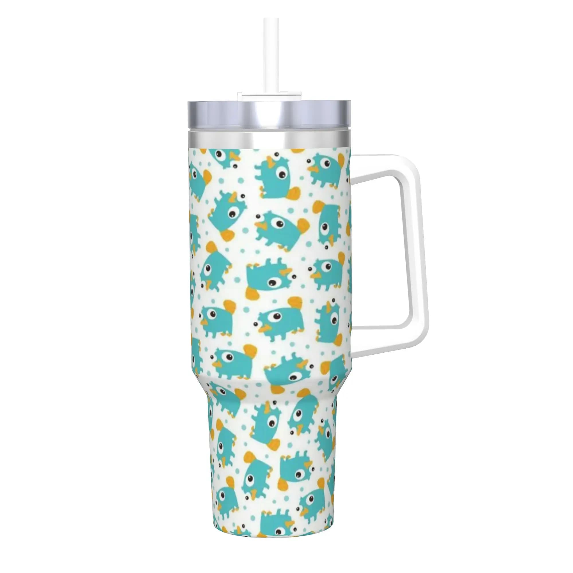 Perry the Platypus Tumbler With Straw Stainless Steel Tumblers Mug Double Wall Vacuum Insulated for Cold Or Hot 40oz