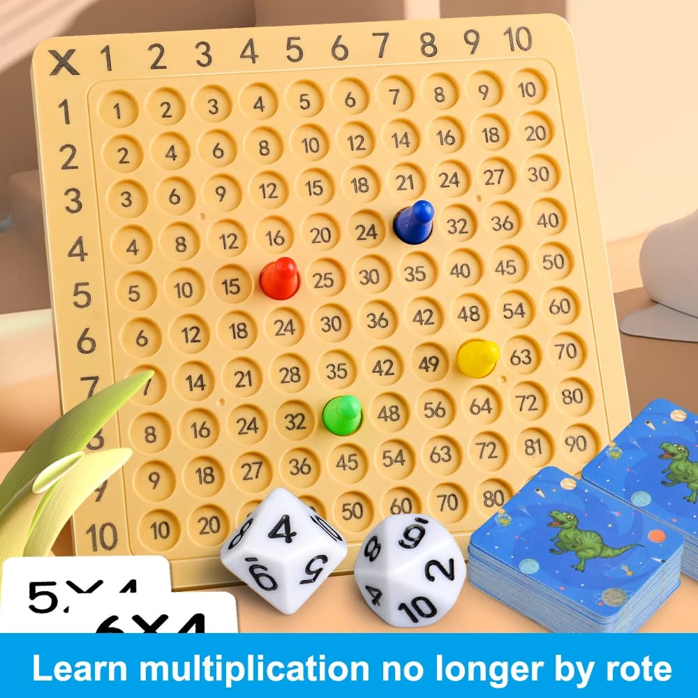 Interactive Multiplication Chessboard Game Educational Math Learning Kit Family Entertainment Math Tabletop Game Chess