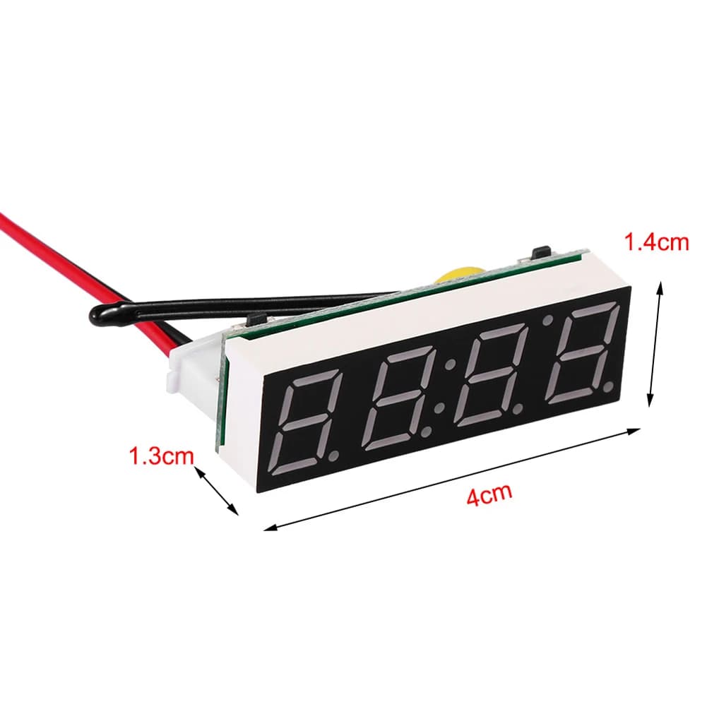 Orologio Digitale 3 in 1 per Auto con Display LED, Tester di Tensione e Voltmetro Luminoso 12V, Accessori per Automobili