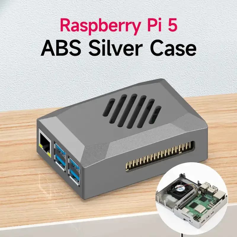 ABS Case Raspberry Pi 5 PWM cooling fan without silver Anti-dust and anti-fouling Compatible with official radiator