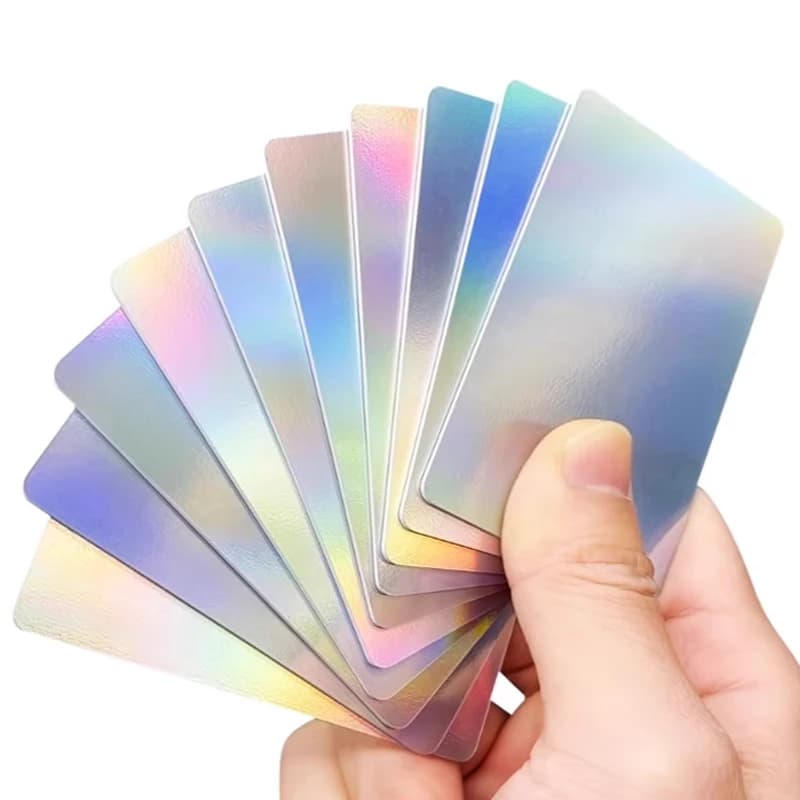 Biglietto da visita NFC digitale RIFD NFC con ologramma arcobaleno NFC 215 stampabile per stampa UV