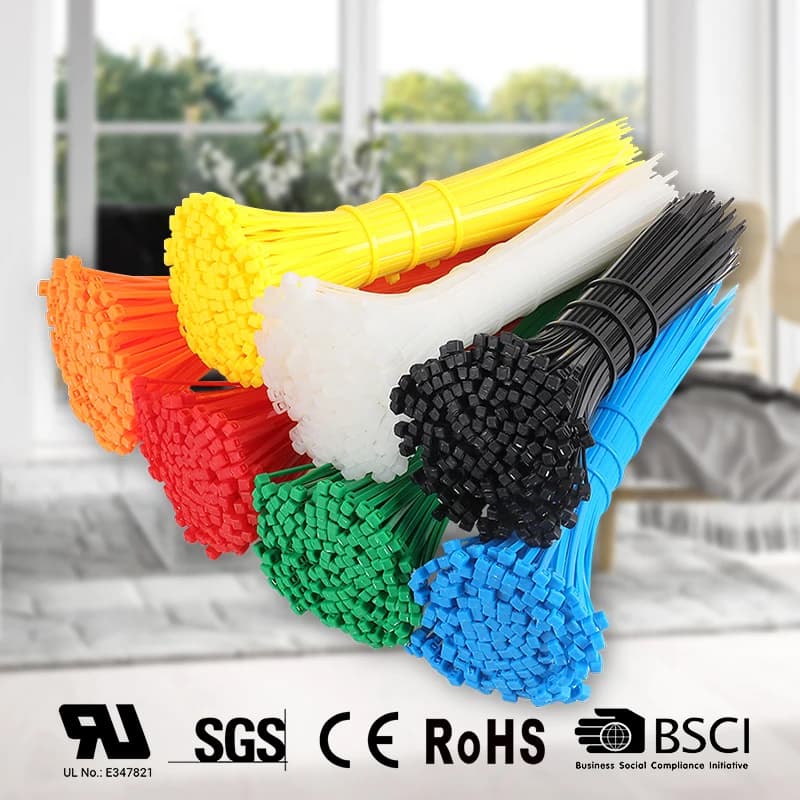 100 PZ Fascetta in nylon di plastica autobloccante Cinghia di fissaggio colorata Fascetta per cavi Set Fascetta per cavi Anello di fissaggio Avvolgimenti per cerniera Fascetta per cinghia