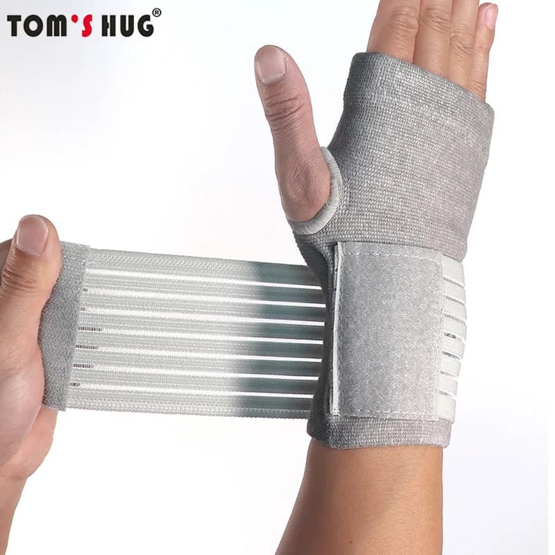 1Pair Adjustable Compression Wrist Support Brace, Breathable Sport Wristband for Gym Fitness, Palm Protector Wrap