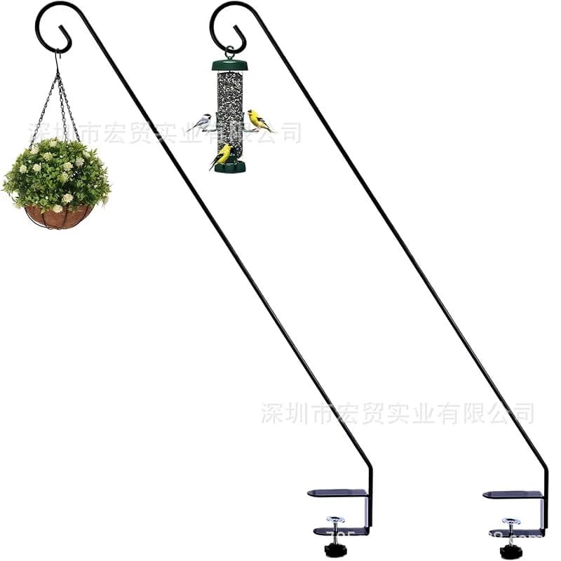 32 inch deck hook, non perforated wall mounted flower blue hook, adjustable wind chime lantern iron bracket
