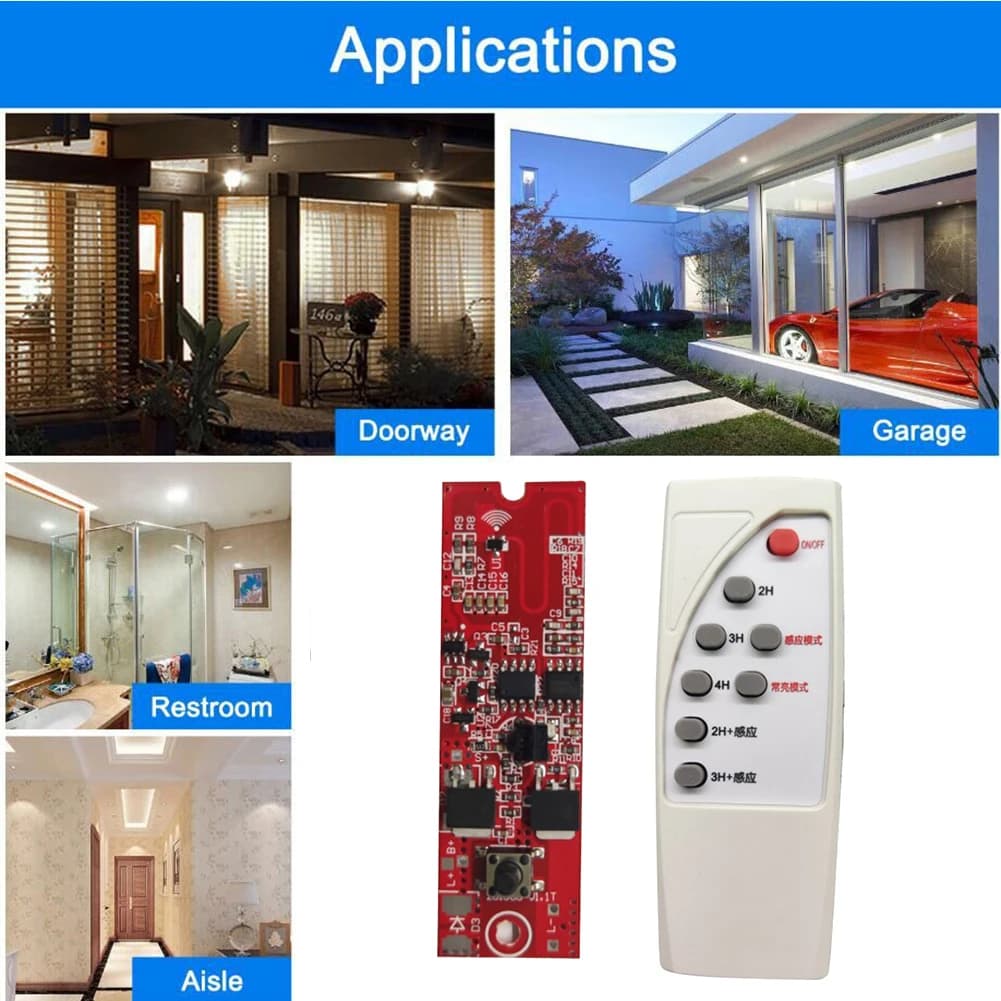 3.2V 3.7V Solar Lamp Control Board Remote Control LED Drive Panel Human Induction Sensor Circuit Board for Solar Power Equipment
