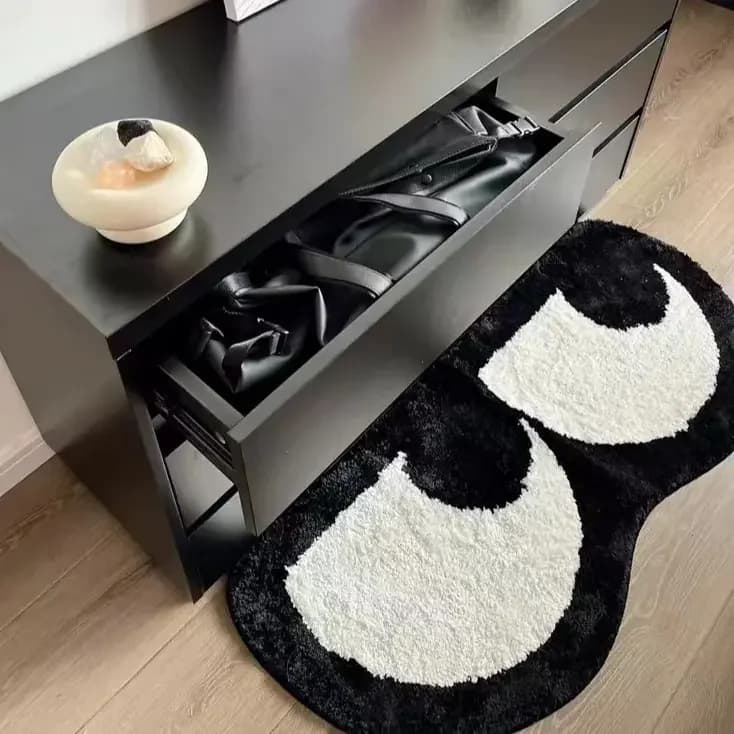 Cartoon occhi carini imitazione cashmere tappeto camera da letto comodino tappetino soggiorno assorbente antiscivolo divano tavolino tappetino