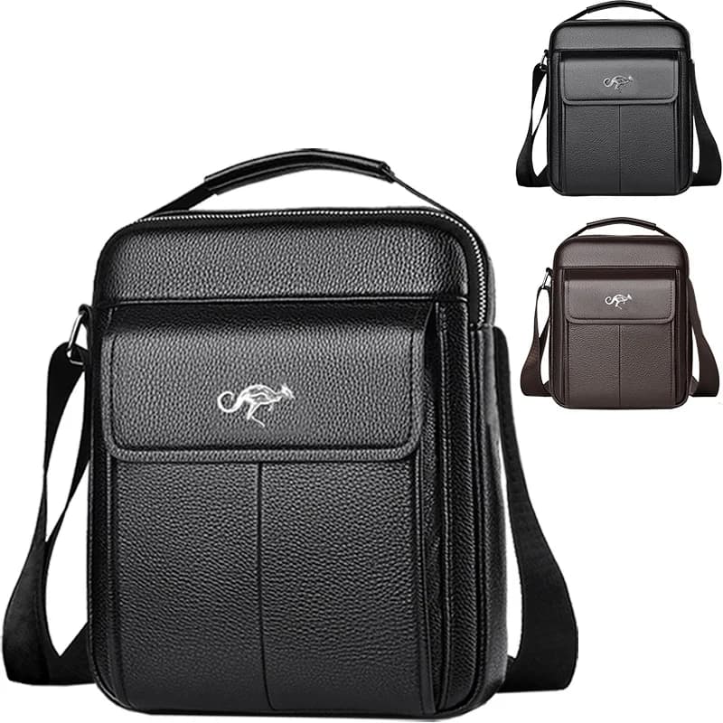 Daily Wear Lightweight Men Crossbody Purse Multi Layer Storage, Smooth Leather Sling Bag for Road Trip Casual Street Matching