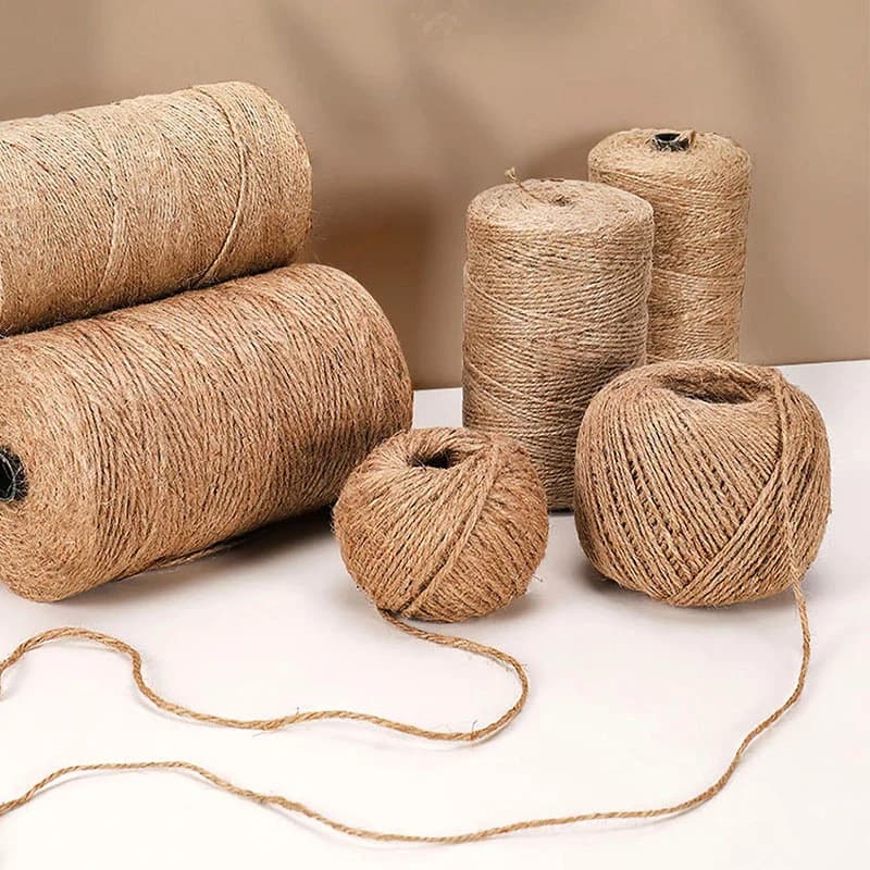 Corda di Iuta Naturale Vintage in Rotolo per Cucito, Artigianato Natalizio, Filo di Iuta, Decorazioni per Matrimoni, Fai da Te, Nastri per Feste e Fiocchi