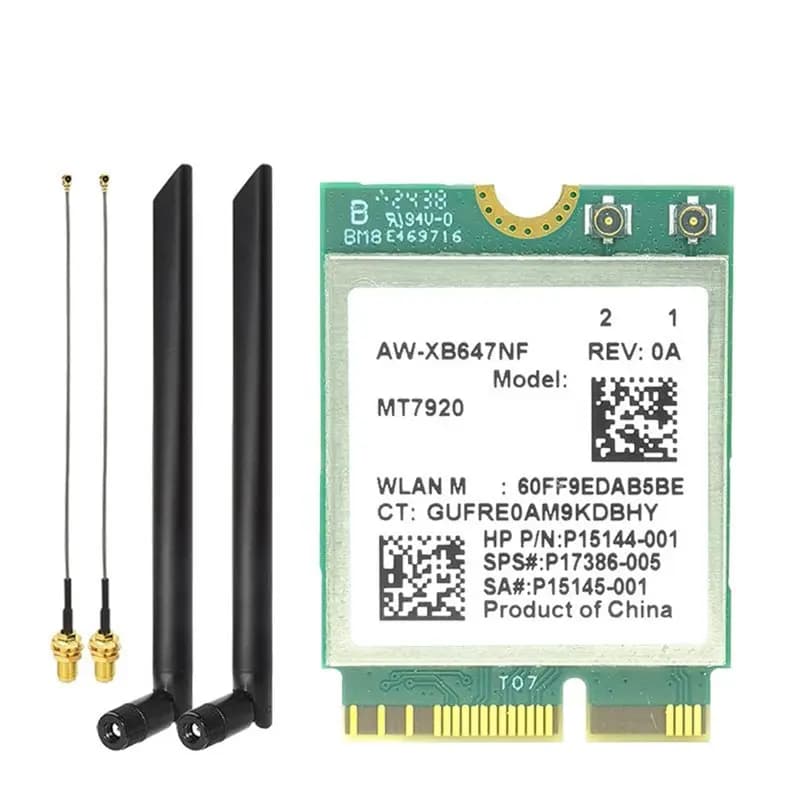 Nuovo!MT7920 WIFI6 Scheda 1800Mbps Bluetooth5.2 2.4G/5.8G AX1800 M.2 NGFF Scheda adattatore Wifi wireless per Win10/Win11 + 8DB Antenna