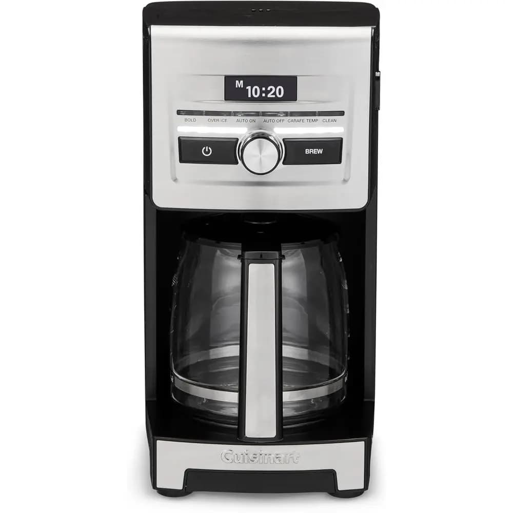 Macchina da caffè automatica da 12 tazze con intensità di preparazione programmabile e impostazioni regolabili, acciaio inossidabile/nero
