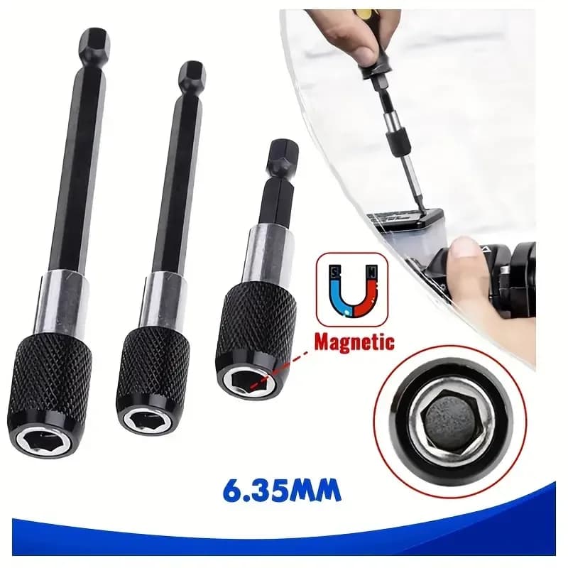 Set di 3 Prolunghe Esagonali Autobloccanti a Sgancio Rapido, Aste di Conversione Rapida per Trapano Elettrico, Utensili di Prolunga per Cacciavite