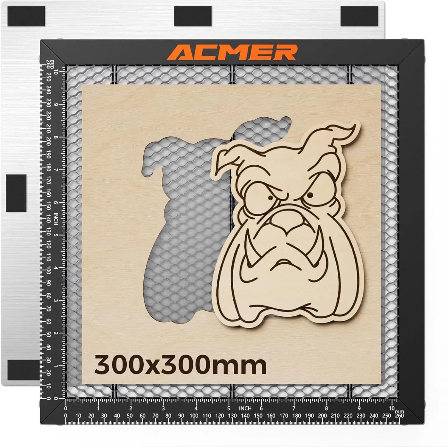 Ape 300x300mm Nido Laser Worktop with Aluminum Support Plate for Diode CO2 and Fiber Engravers, Desk Protection Table