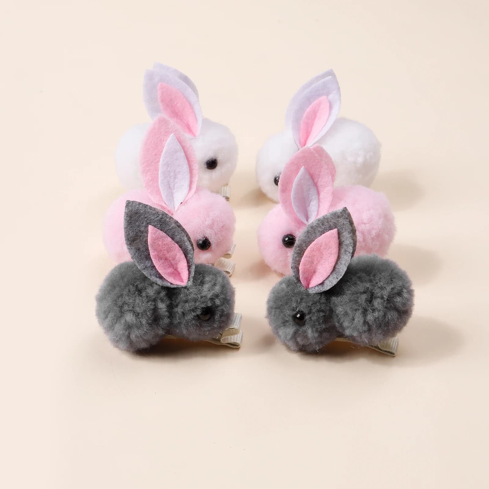 6 pz Peluche Simulazione 3D Bunny Clip di Capelli Della Ragazza Cosplay Carino Copricapi Per Bambini Senza Capelli Frangia Clip Accessori Per Capelli Regalo