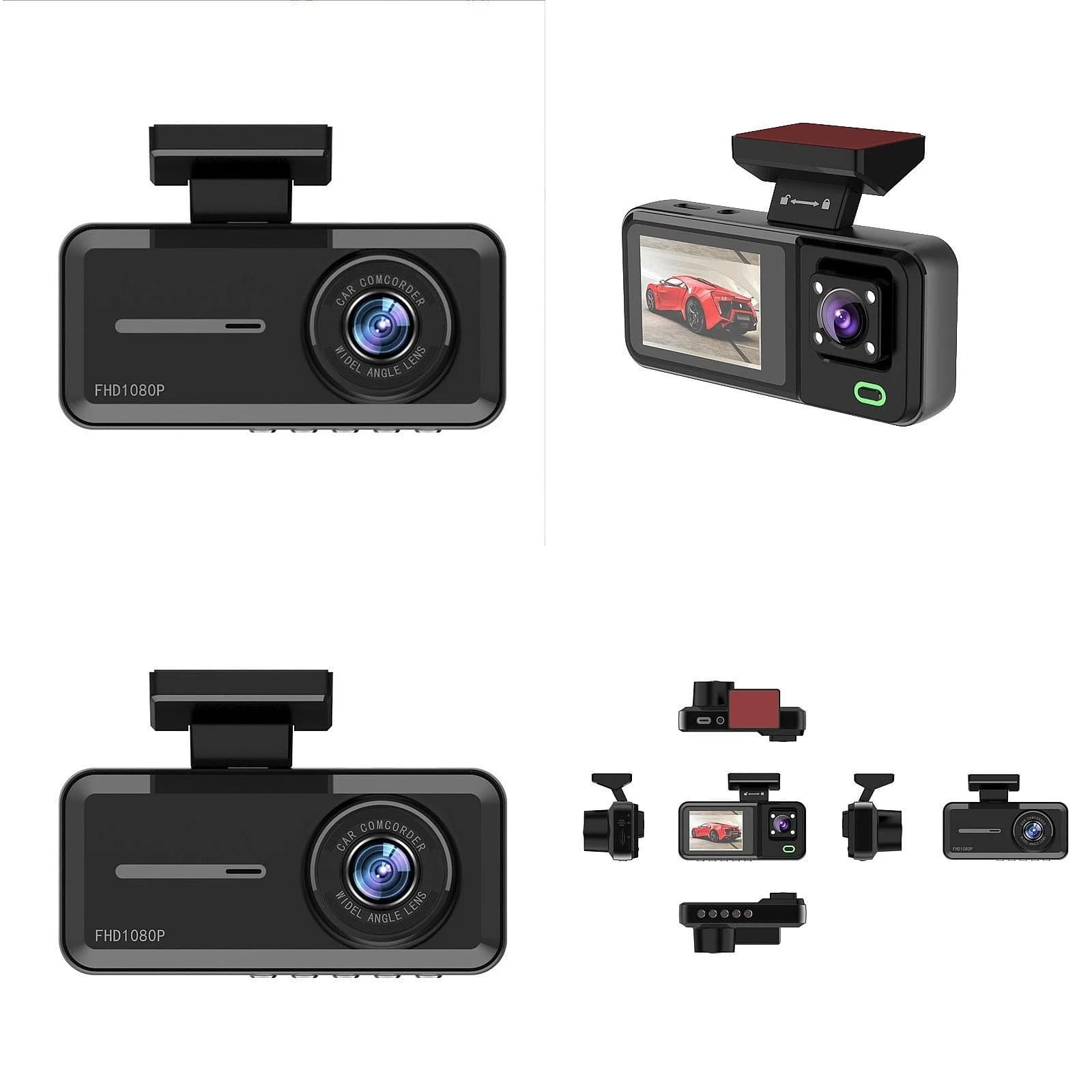 Private Mold 2 Inch 3 Lens HD Dashcam Wide Angle Car Recorder