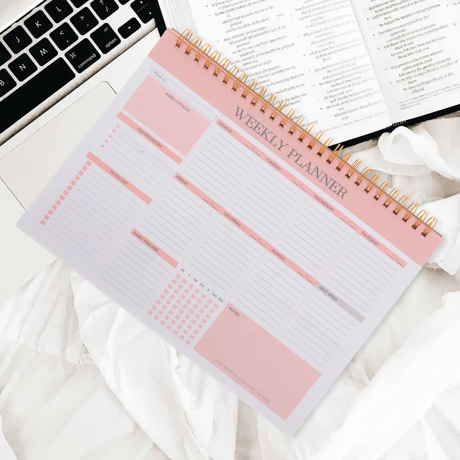 Agenda Settimanale B5 con Spirale, Organizer Non Datato, Blocco Note per Pianificazione, Calendario di Lavoro per Ufficio e Casa