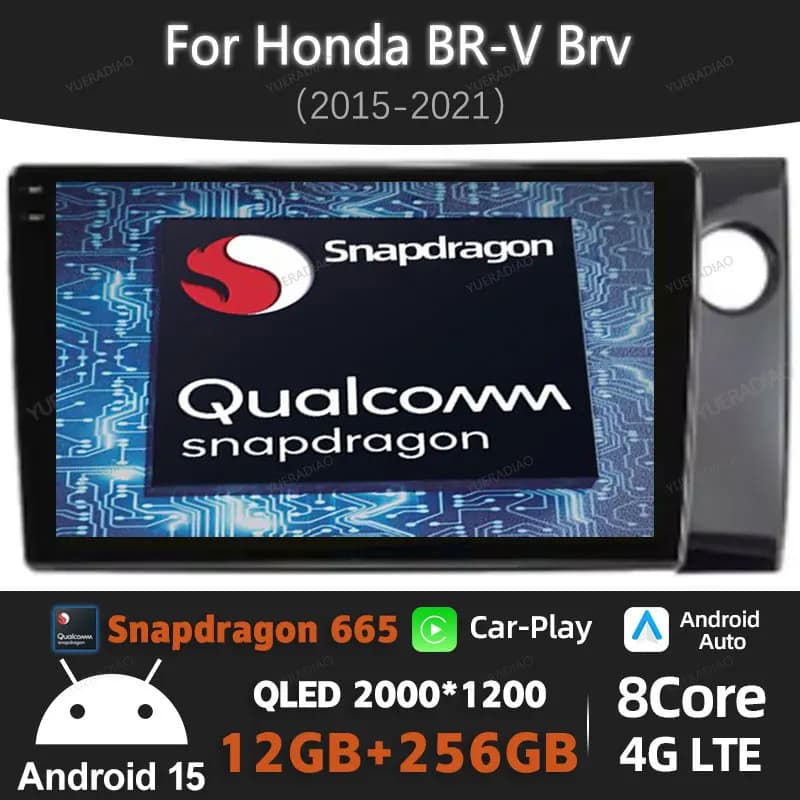 Android 15 Carplay Auto Per Honda BR-V BRV 2015 - 2021 LHD/RHD Autoradio Multimediale Stereo Lettore Video 4G WIFI GPS NAVI QLED