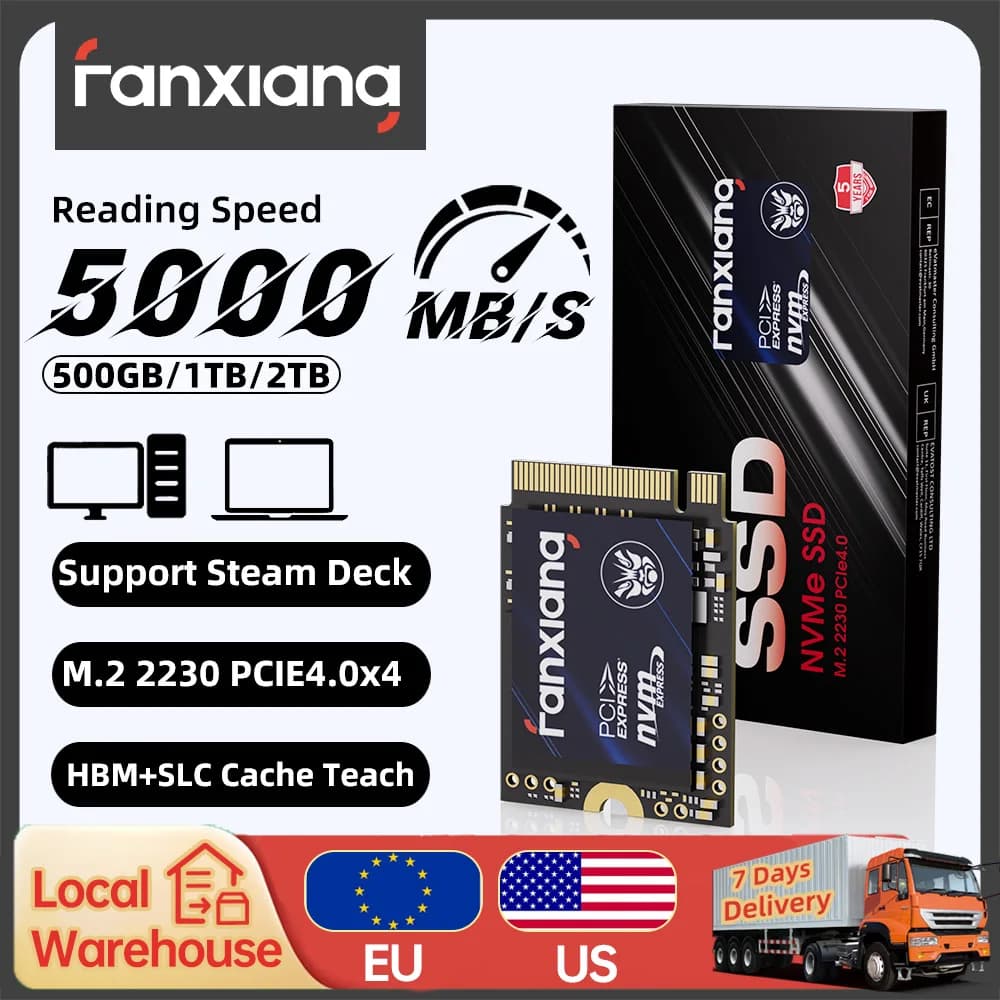 [Spedizione UE/USA] Fanxiang S700 M.2 SSD 5000MB/s M.2 2230 500GB 1TB Disco Rigido PCIe4.0x4 NVMe Unità a Stato Solido Interna per Steam Deck
