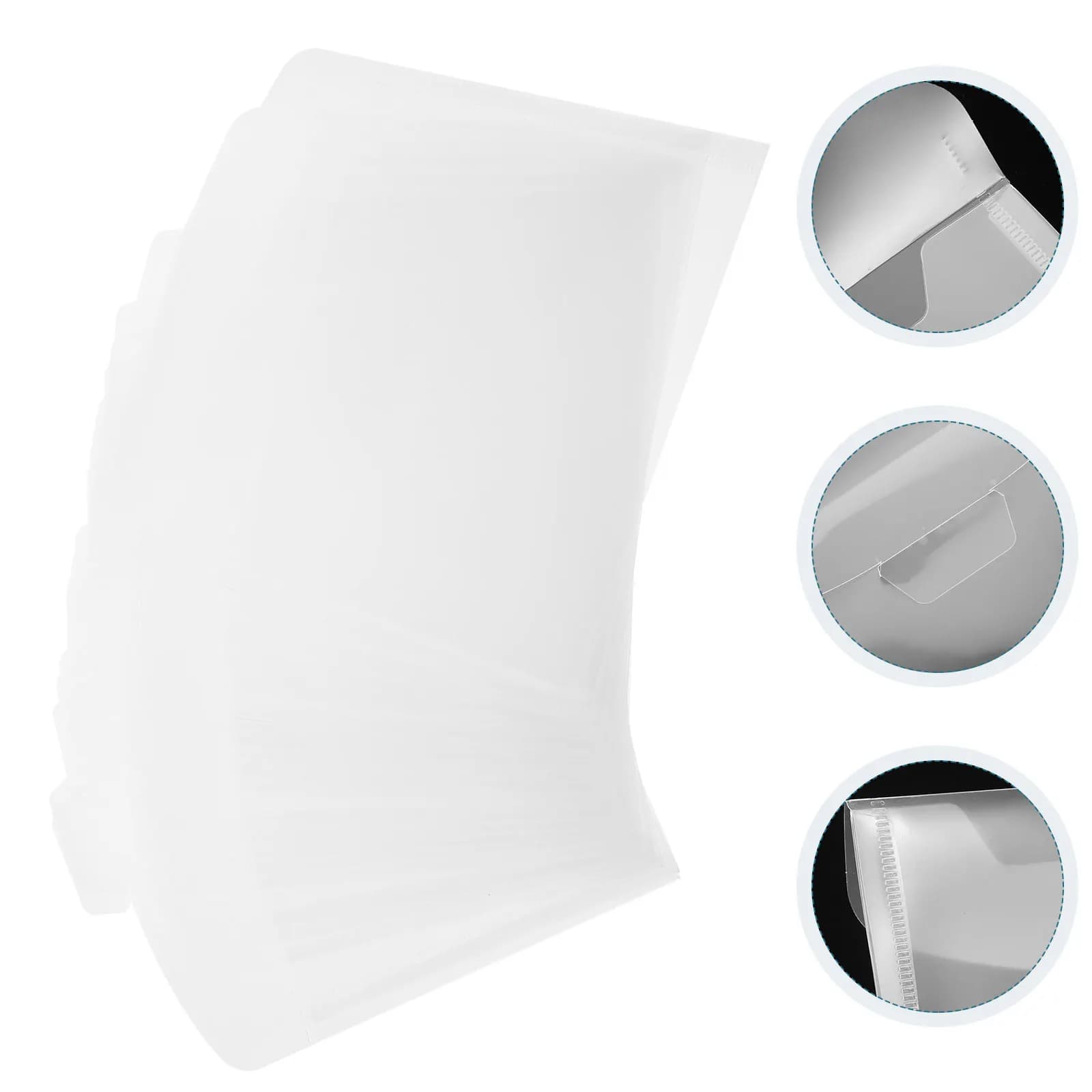 20Pcs Transparent File Bags Heavy Duty PP Document Folders Large Capacity Lightweight Water Resistant for Work School
