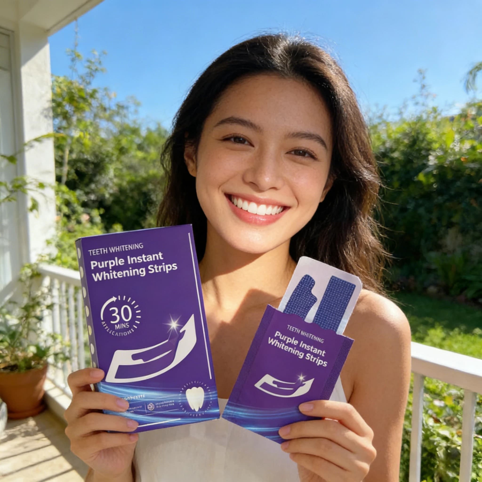 Whitening Strips for Denti Viola, Long-Term Removal of Macchies for a Fresh Food and a Brighter Smile, Delicate Whitening Kit for Home Oral Care