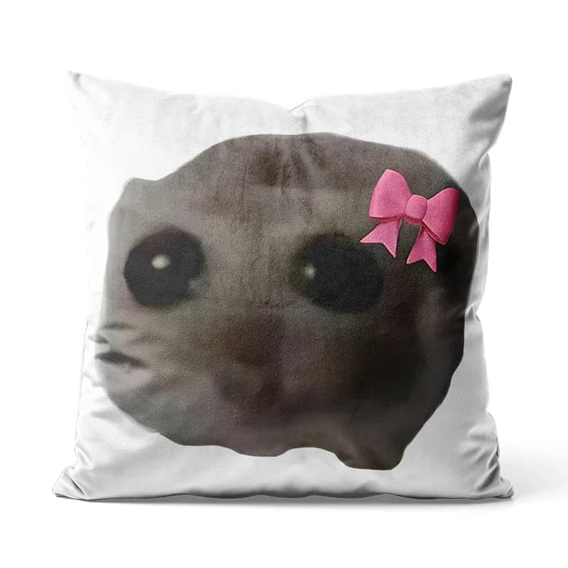 Fodere per cuscini decorativi Gaslight Gatekeep Girlboss Sad Hamster Meme con hamster dagli occhi grandi per divano e camera da letto