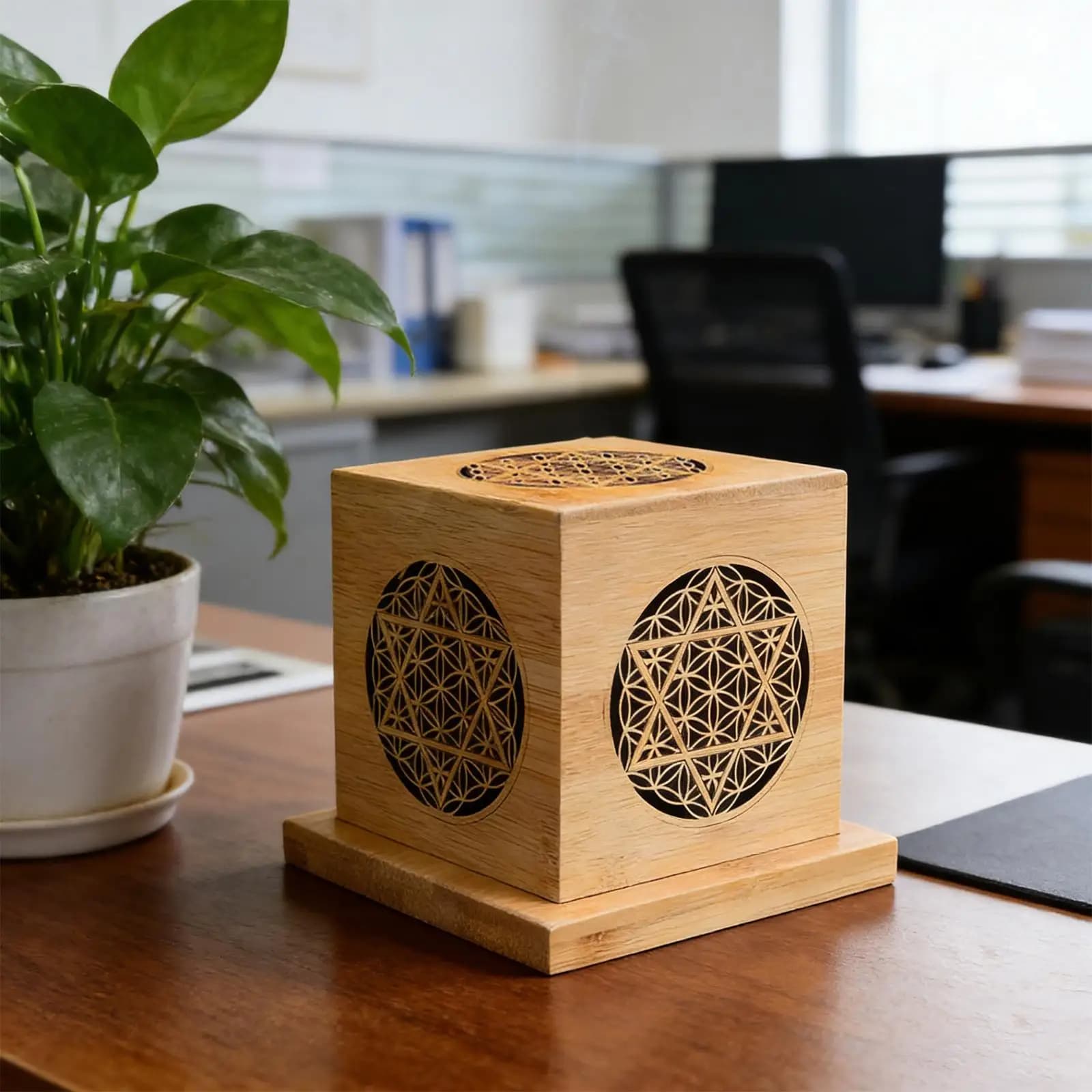 Scatola Porta Incenso in Legno con Design Cavo, Diffusore di Aromi per Regalo di Inaugurazione Casa e Collezione