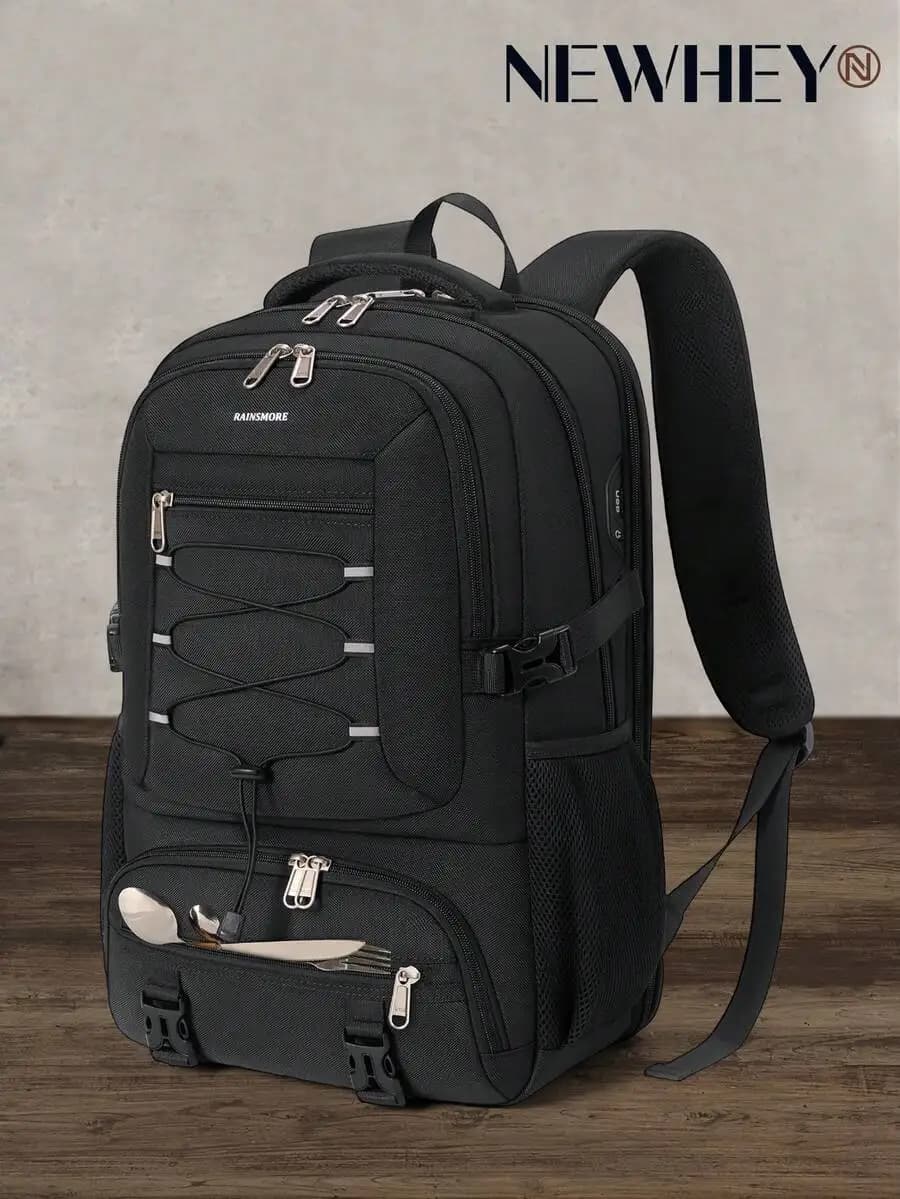 Zaino da uomo per laptop da 17,3 pollici: isolato e approvato TSA con porta USB per lavoro, viaggi ed escursioni.